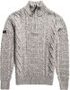 Superdry gemêleerde grofgebreide trui JACOB HENLEY thu concrete twist online kopen