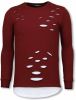 Sweater Tony Backer Longfit Sweater Damaged Look Shirt - online kopen