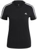 Adidas loungewear essentials slim fit 3 stripes shirt zwart dames online kopen