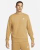 Nike sportswear club fleece crew sweater geel/bruin heren online kopen