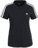 Adidas loungewear essentials slim fit 3 stripes shirt zwart dames online kopen