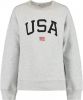 America Today Junior sweater Soel met tekst mid grey melange online kopen