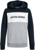 JACK & JONES JUNIOR hoodie JJELOGO met logo donkerblauw/grijs melange/wit online kopen