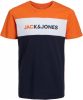 JACK & JONES JUNIOR T shirt JCOFINN met logo oranje/wit/zwart online kopen