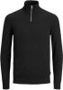 Jack & jones Black Jack Jones JJeemil Breid Half Zip Noos Knit , Zwart, Heren online kopen